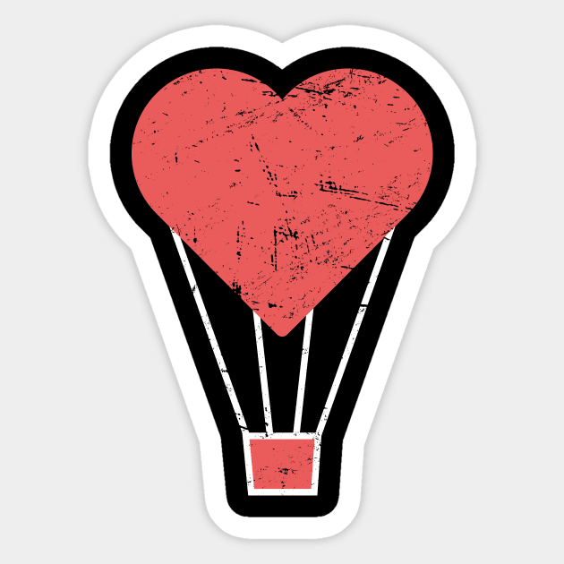Heart | Cute Hot Air Balloon Graphic Sticker by MeatMan